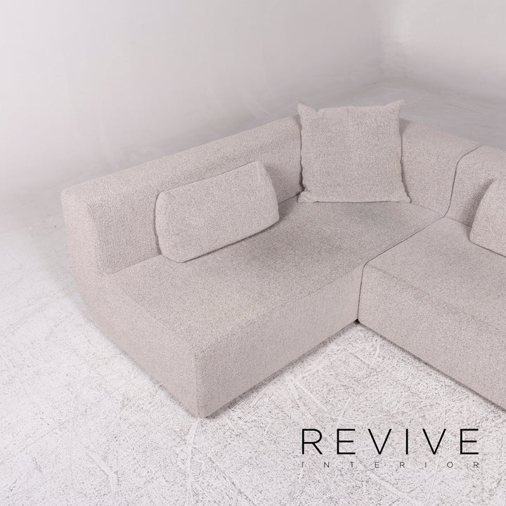 Cor Nuba Stoff Ecksofa Grau Sofa Couch #10093