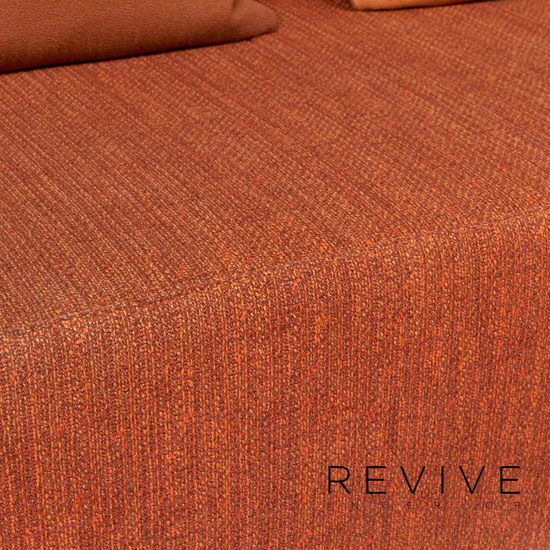 Cor Nuba Orange Stoff Sofa Garnitur 1x Dreisitzer 1x Hocker #12156