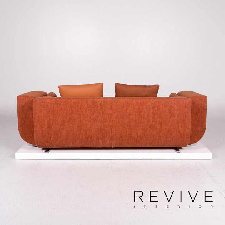 Cor Nuba Orange Stoff Sofa Garnitur 1x Dreisitzer 1x Hocker #12156