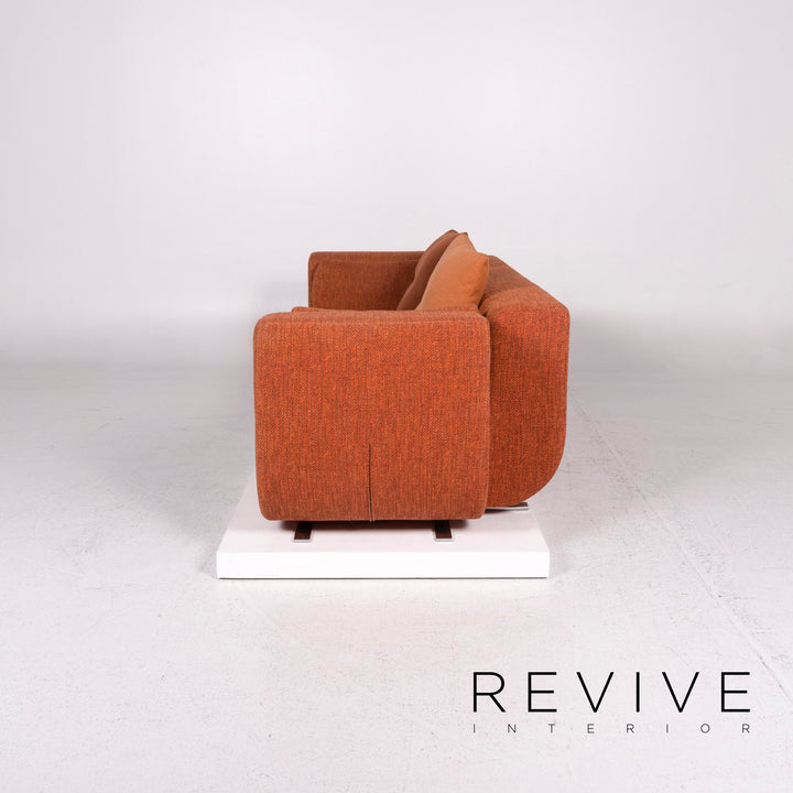 Cor Nuba Orange Stoff Sofa Garnitur 1x Dreisitzer 1x Hocker #12156
