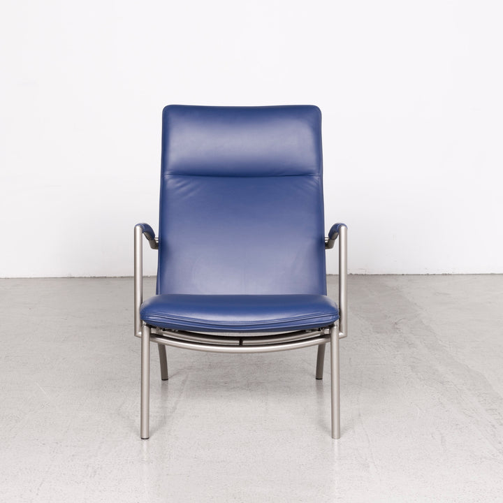 Cor Pando Designer Leder Sessel Blau Echtleder #8171