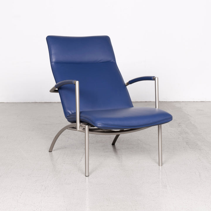 Cor Pando Designer Leder Sessel Blau Echtleder #8171