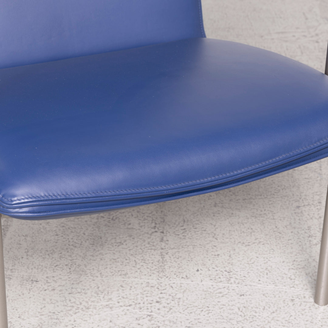 Cor Pando Designer Leder Sessel Blau Zwei Stück Echtleder #8174