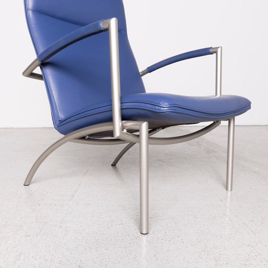 Cor Pando Designer Leder Sessel Blau Echtleder #8171