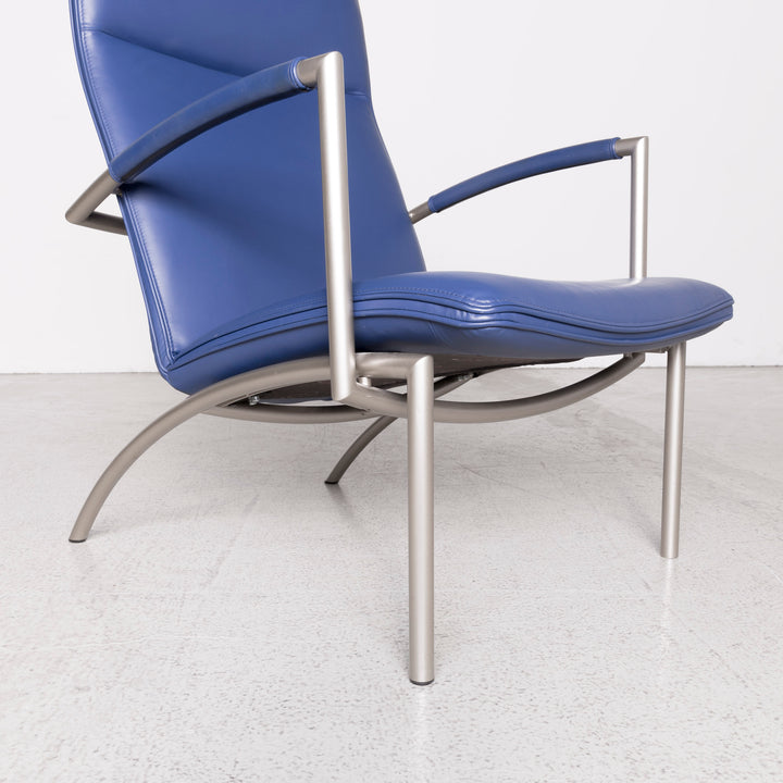 Cor Pando Designer Leder Sessel Blau Echtleder #8171