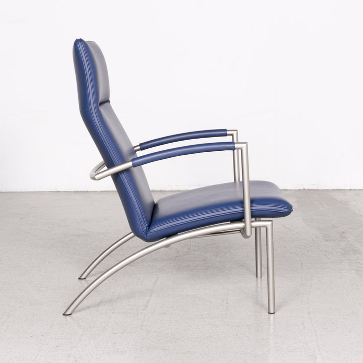Cor Pando Designer Leder Sessel Blau Echtleder #8171