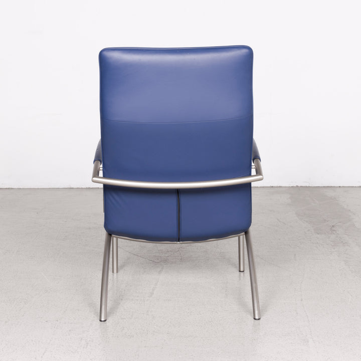 Cor Pando Designer Leder Sessel Blau Echtleder #8171