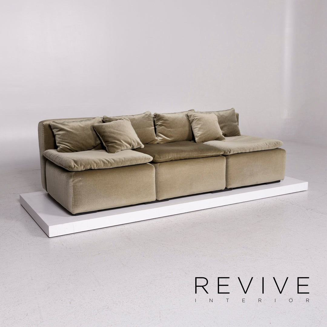 Cor Samt Stoff Sofa Grün Dreisitzer Couch #12104