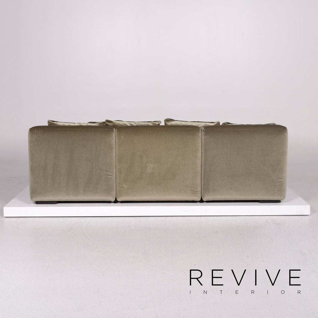 Cor Samt Stoff Sofa Grün Dreisitzer Couch #12104