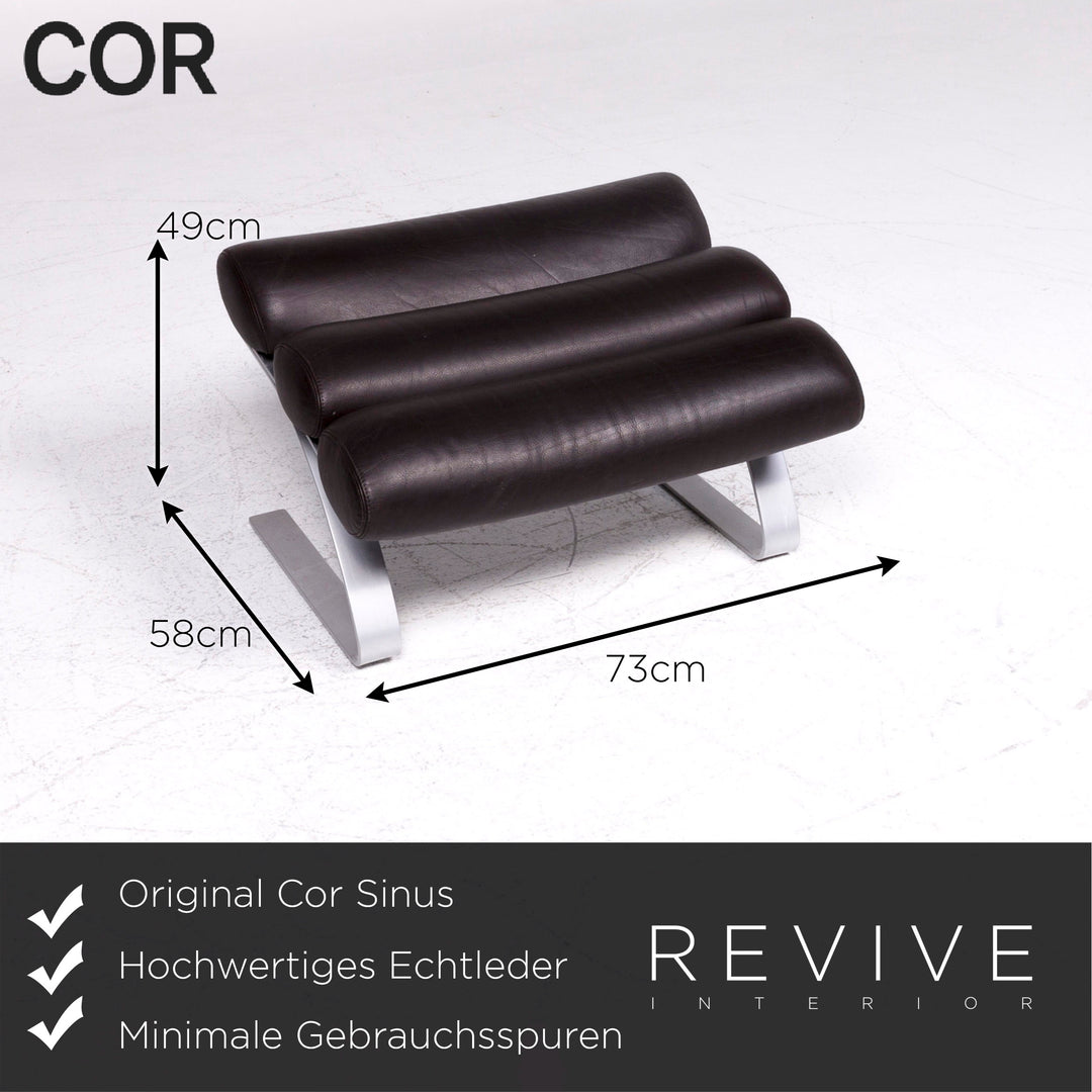 Tabouret de fauteuil en cuir Cor Sinus marron #9003