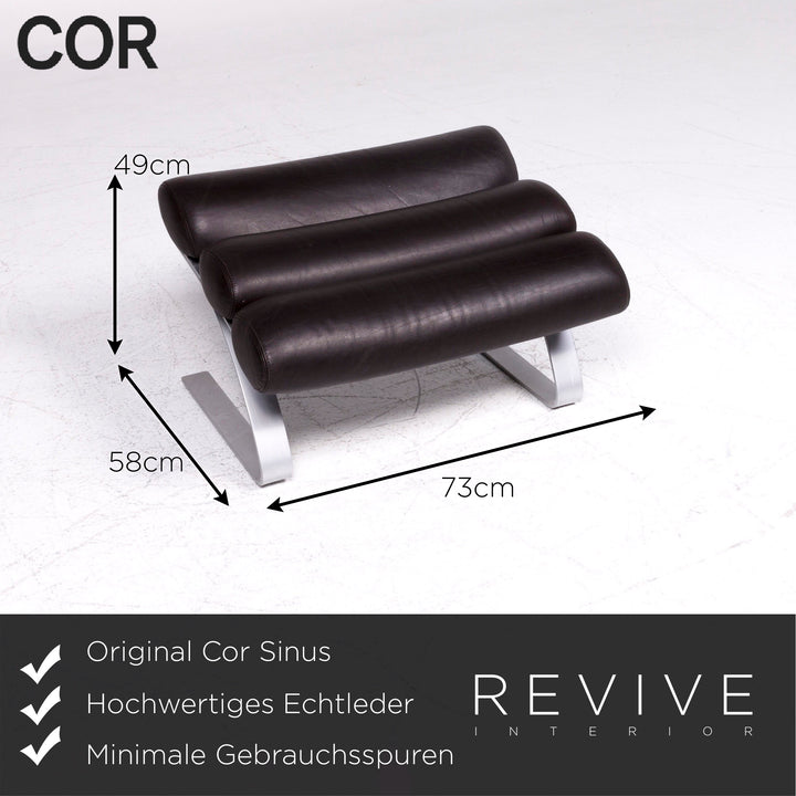 Tabouret de fauteuil en cuir Cor Sinus marron #9003