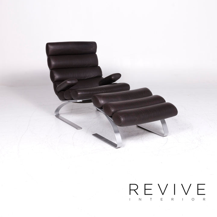 Tabouret de fauteuil en cuir Cor Sinus marron #9003
