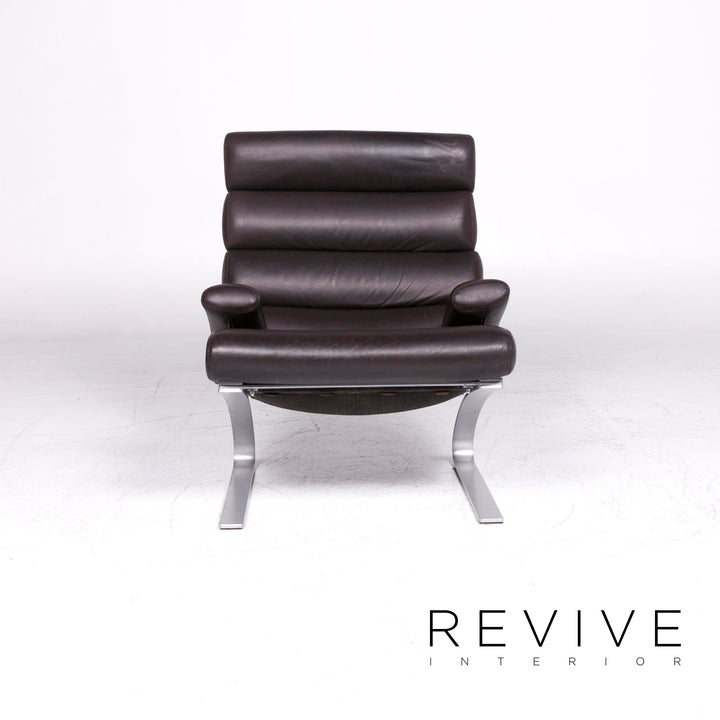 Tabouret de fauteuil en cuir Cor Sinus marron #9003