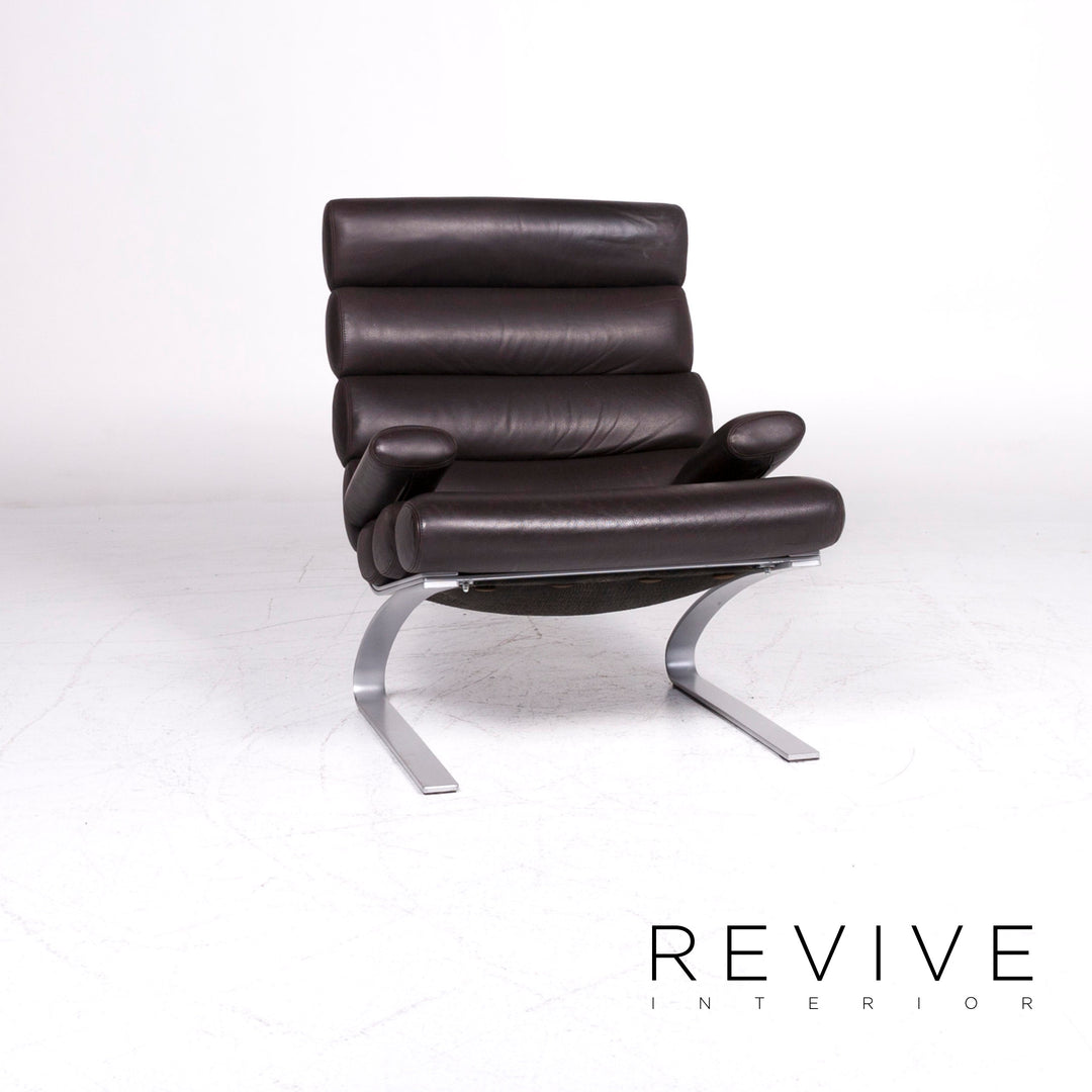 Tabouret de fauteuil en cuir Cor Sinus marron #9003