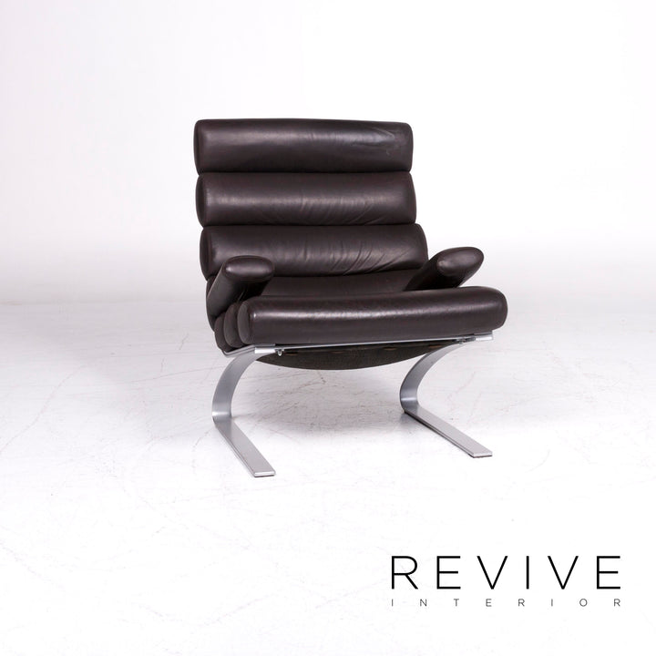 Tabouret de fauteuil en cuir Cor Sinus marron #9003