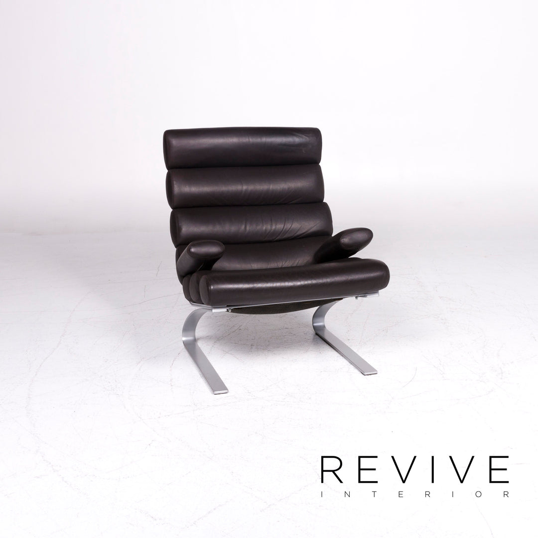 Tabouret de fauteuil en cuir Cor Sinus marron #9003