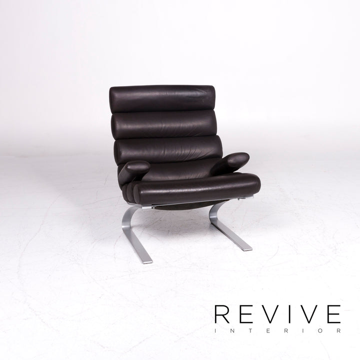 Tabouret de fauteuil en cuir Cor Sinus marron #9003