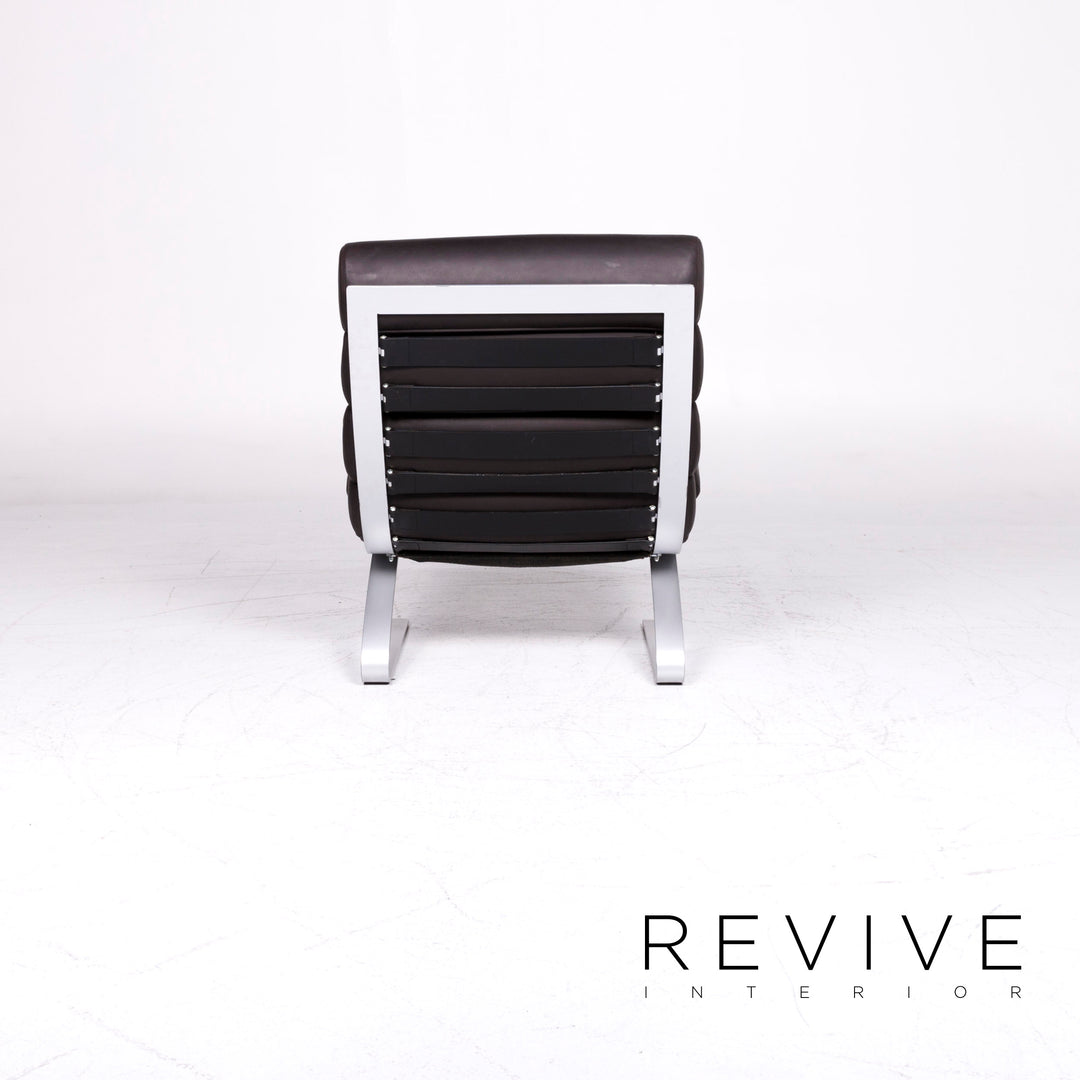 Tabouret de fauteuil en cuir Cor Sinus marron #9003