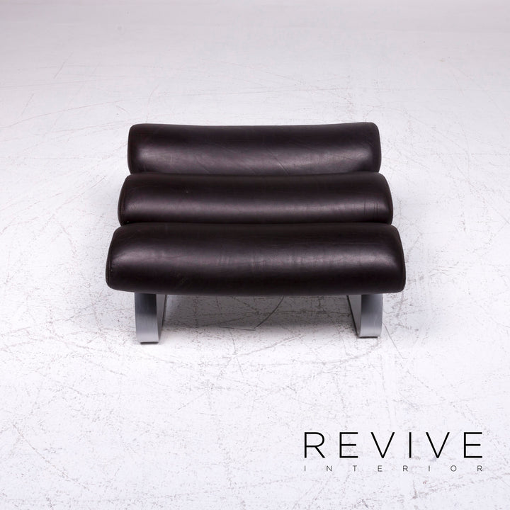 Tabouret de fauteuil en cuir Cor Sinus marron #9003