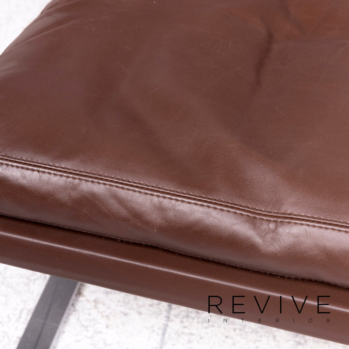Fauteuil design Cor Swing en cuir marron par Reinhold Adolf, chaise en cuir véritable #8618