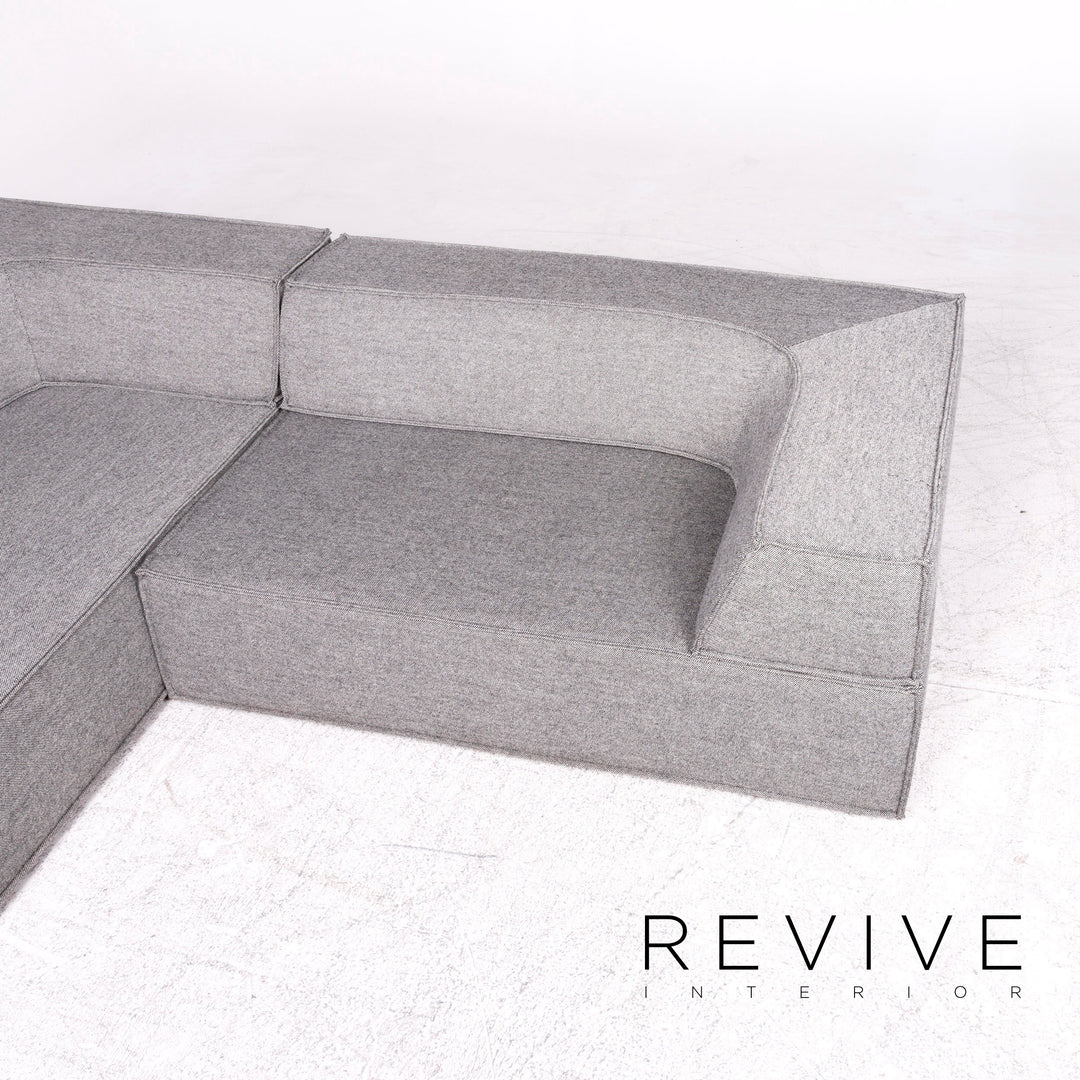 Cor Trio Designer Stoff Ecksofa Elemente Grau Dreisitzer Zweisitzer Couch #8777