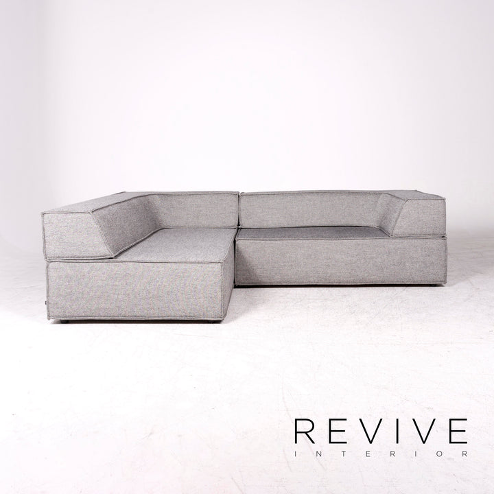 Cor Trio Designer Stoff Ecksofa Elemente Grau Dreisitzer Zweisitzer Couch #8777