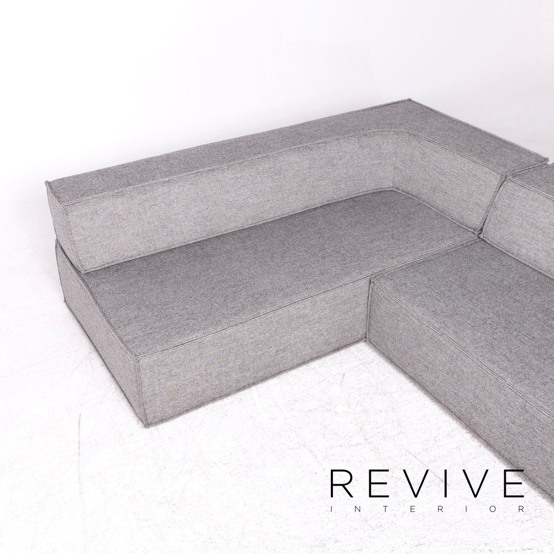 Cor Trio Designer Stoff Ecksofa Elemente Grau Dreisitzer Zweisitzer Couch #8777