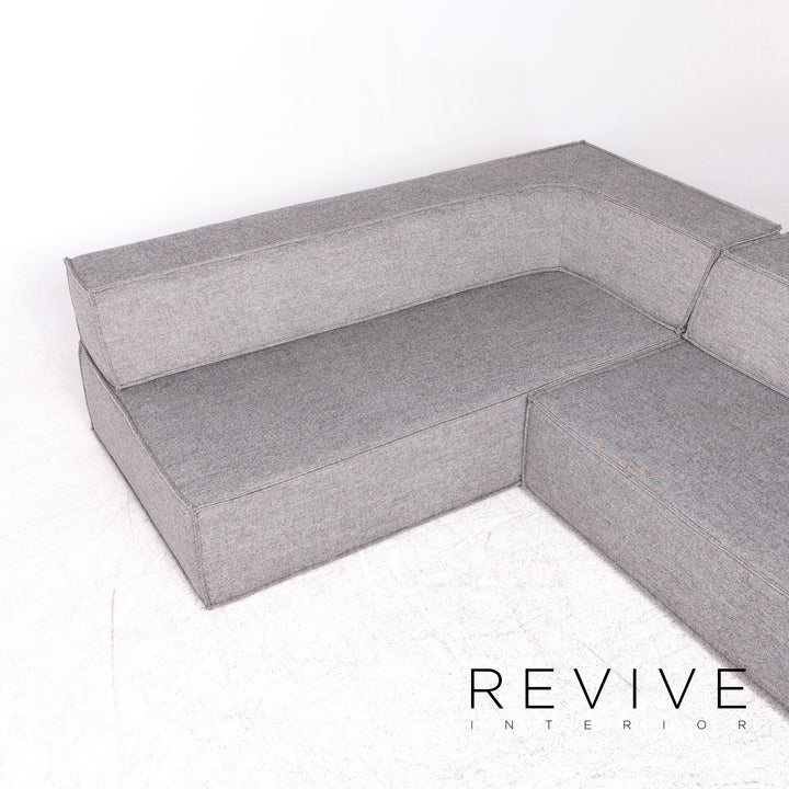 Cor Trio Designer Stoff Ecksofa Elemente Grau Dreisitzer Zweisitzer Couch #8777