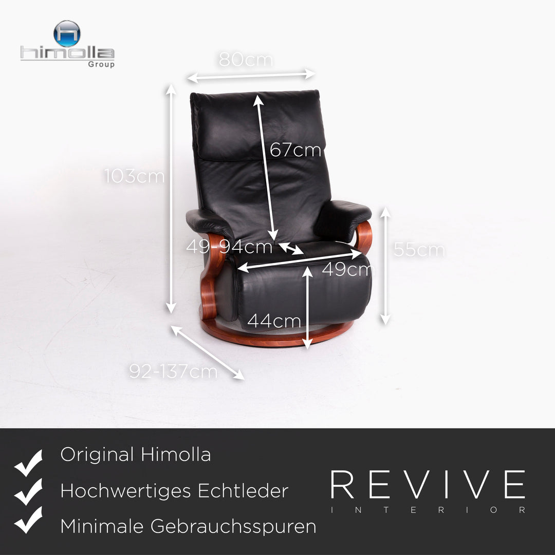Himolla – ensemble de canapés design en cuir, fauteuil noir, canapé deux places, #8923