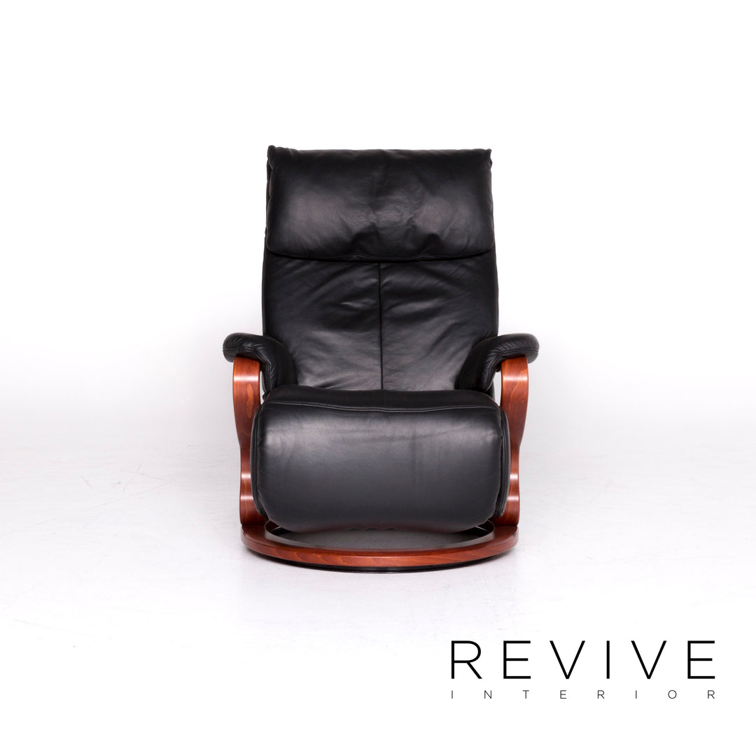 Himolla – ensemble de canapés design en cuir, fauteuil noir, canapé deux places, #8923