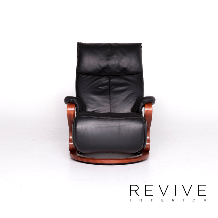 Himolla – ensemble de canapés design en cuir, fauteuil noir, canapé deux places, #8923