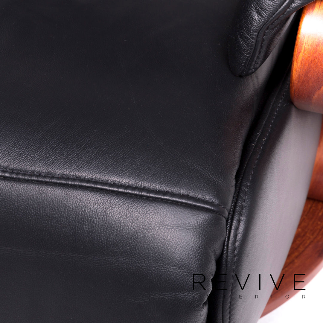 Himolla – ensemble de canapés design en cuir, fauteuil noir, canapé deux places, #8923
