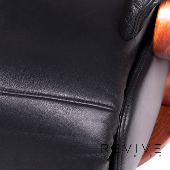 Himolla – ensemble de canapés design en cuir, fauteuil noir, canapé deux places, #8923