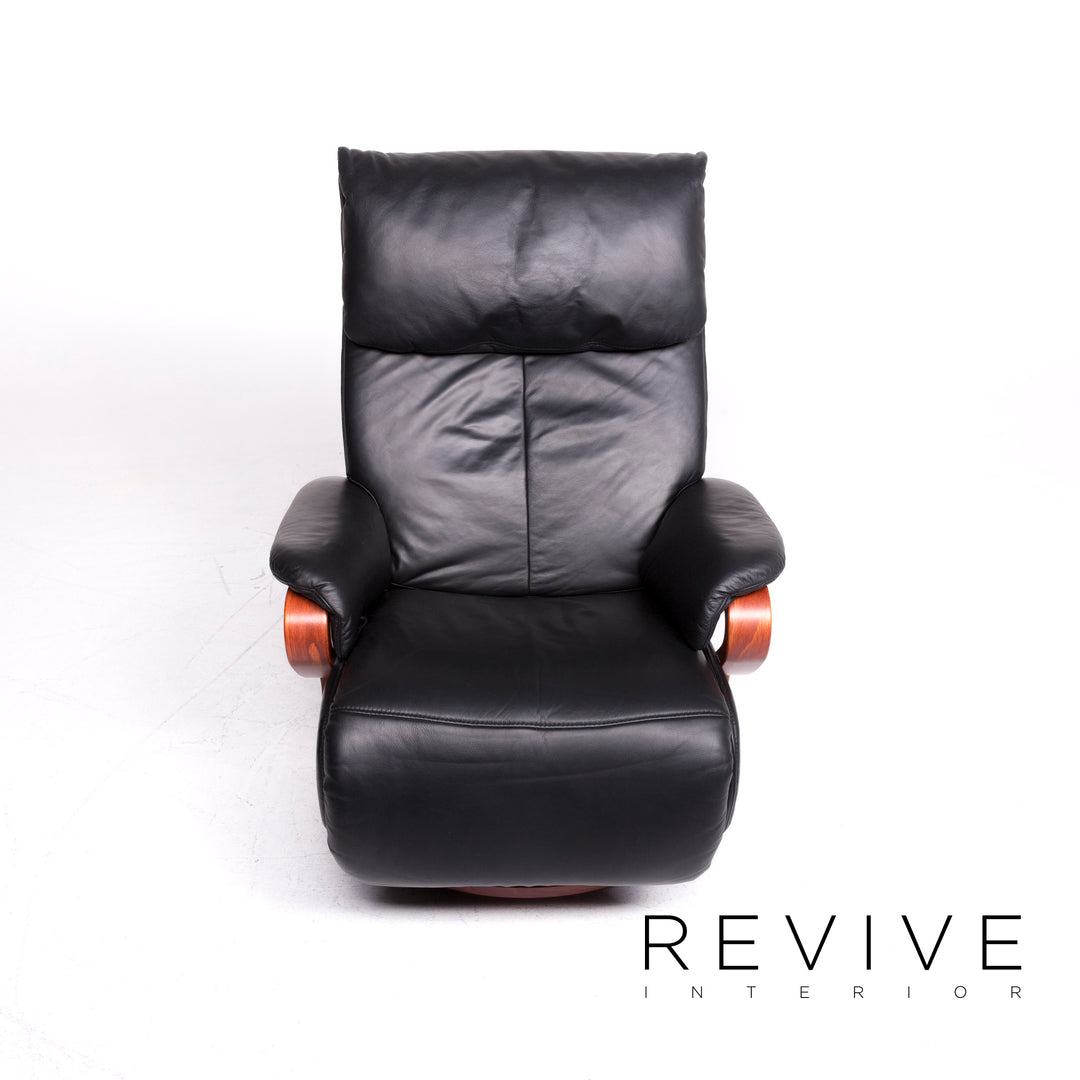 Himolla – ensemble de canapés design en cuir, fauteuil noir, canapé deux places, #8923