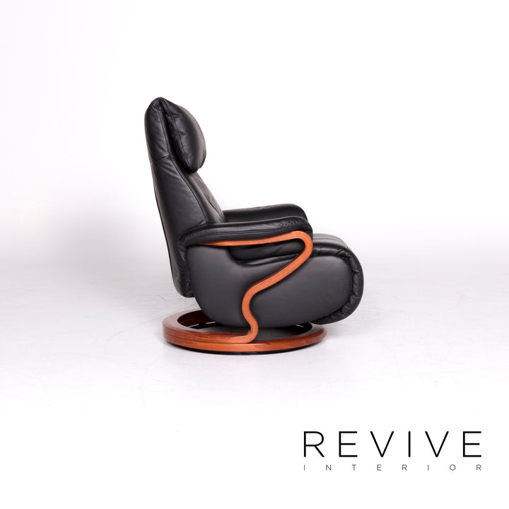 Himolla – ensemble de canapés design en cuir, fauteuil noir, canapé deux places, #8923