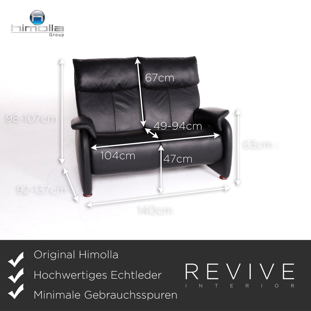 Himolla – ensemble de canapés design en cuir, fauteuil noir, canapé deux places, #8923