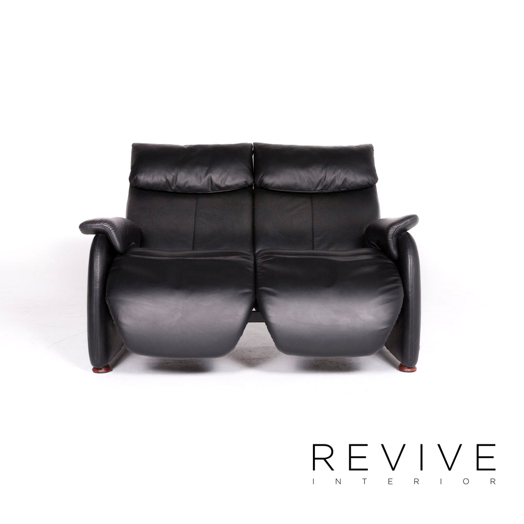 Himolla – ensemble de canapés design en cuir, fauteuil noir, canapé deux places, #8923