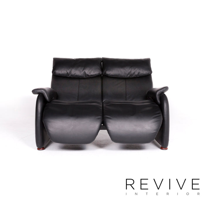 Himolla – ensemble de canapés design en cuir, fauteuil noir, canapé deux places, #8923