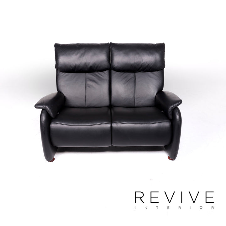 Himolla – ensemble de canapés design en cuir, fauteuil noir, canapé deux places, #8923