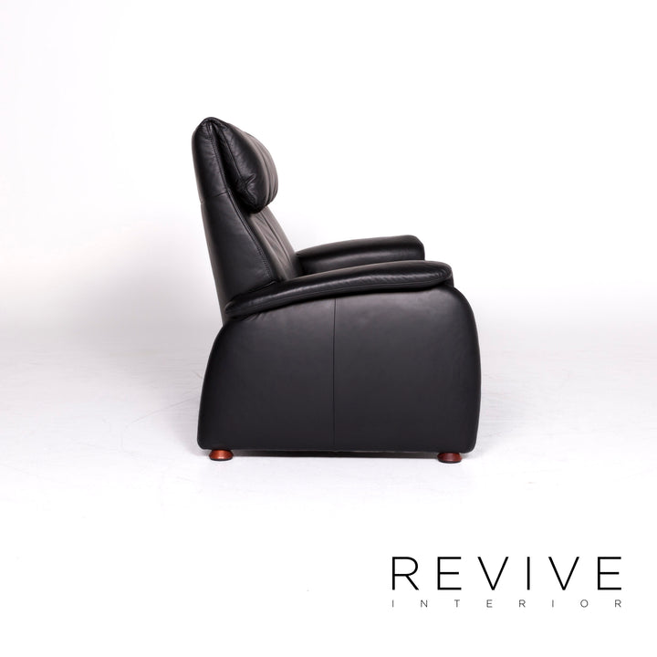 Himolla – ensemble de canapés design en cuir, fauteuil noir, canapé deux places, #8923