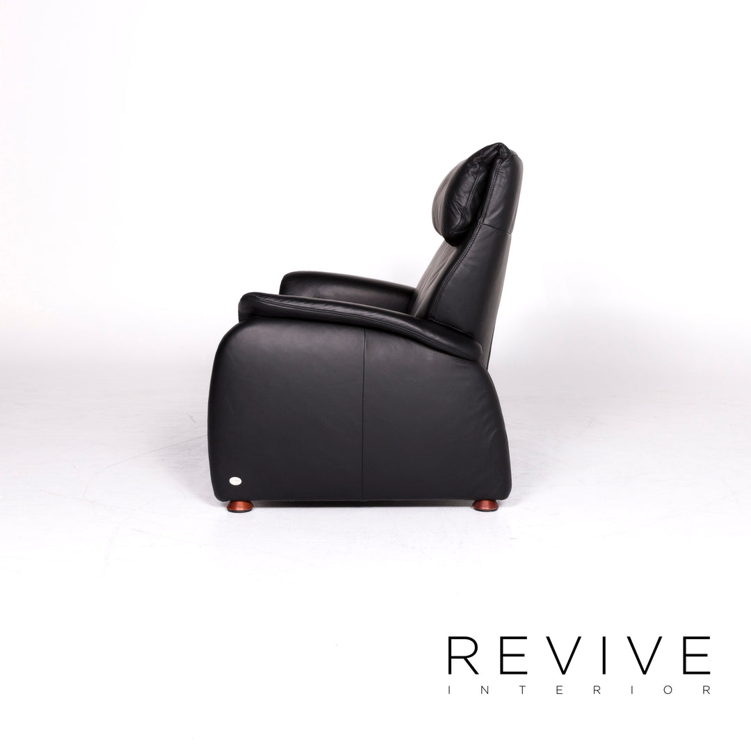 Himolla – ensemble de canapés design en cuir, fauteuil noir, canapé deux places, #8923