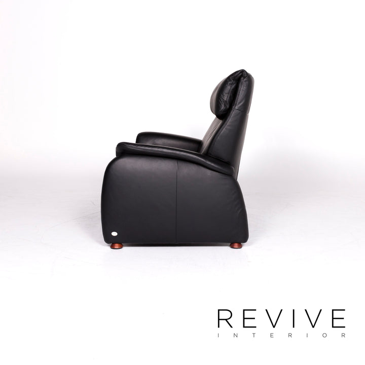 Himolla – ensemble de canapés design en cuir, fauteuil noir, canapé deux places, #8923