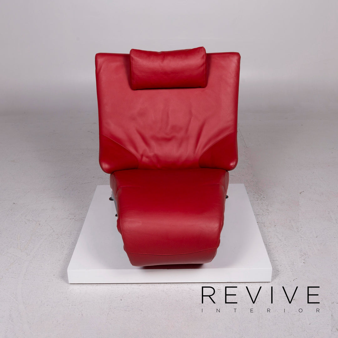 WK Wohnen leather armchair red function relaxation function #11967