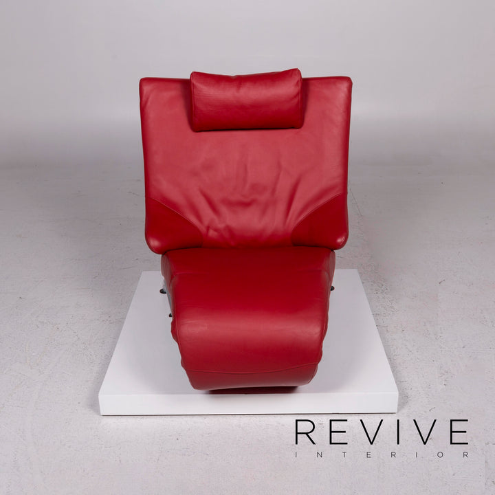 WK Wohnen leather armchair red function relaxation function #11967