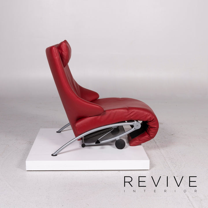 WK Wohnen leather armchair red function relaxation function #11967
