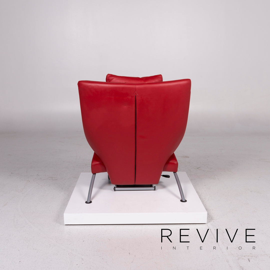 WK Wohnen leather armchair red function relaxation function #11967