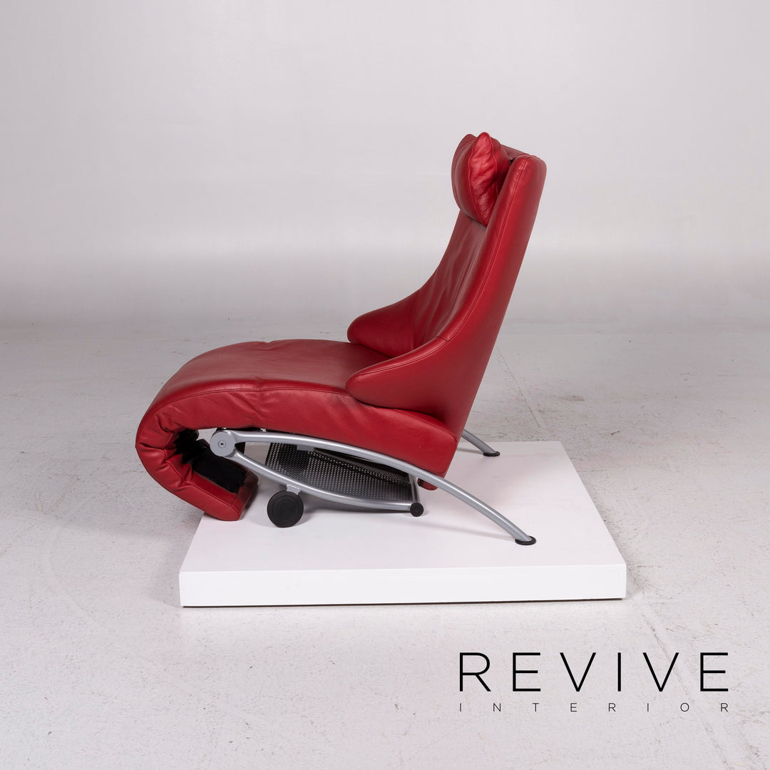 WK Wohnen leather armchair red function relaxation function #11967