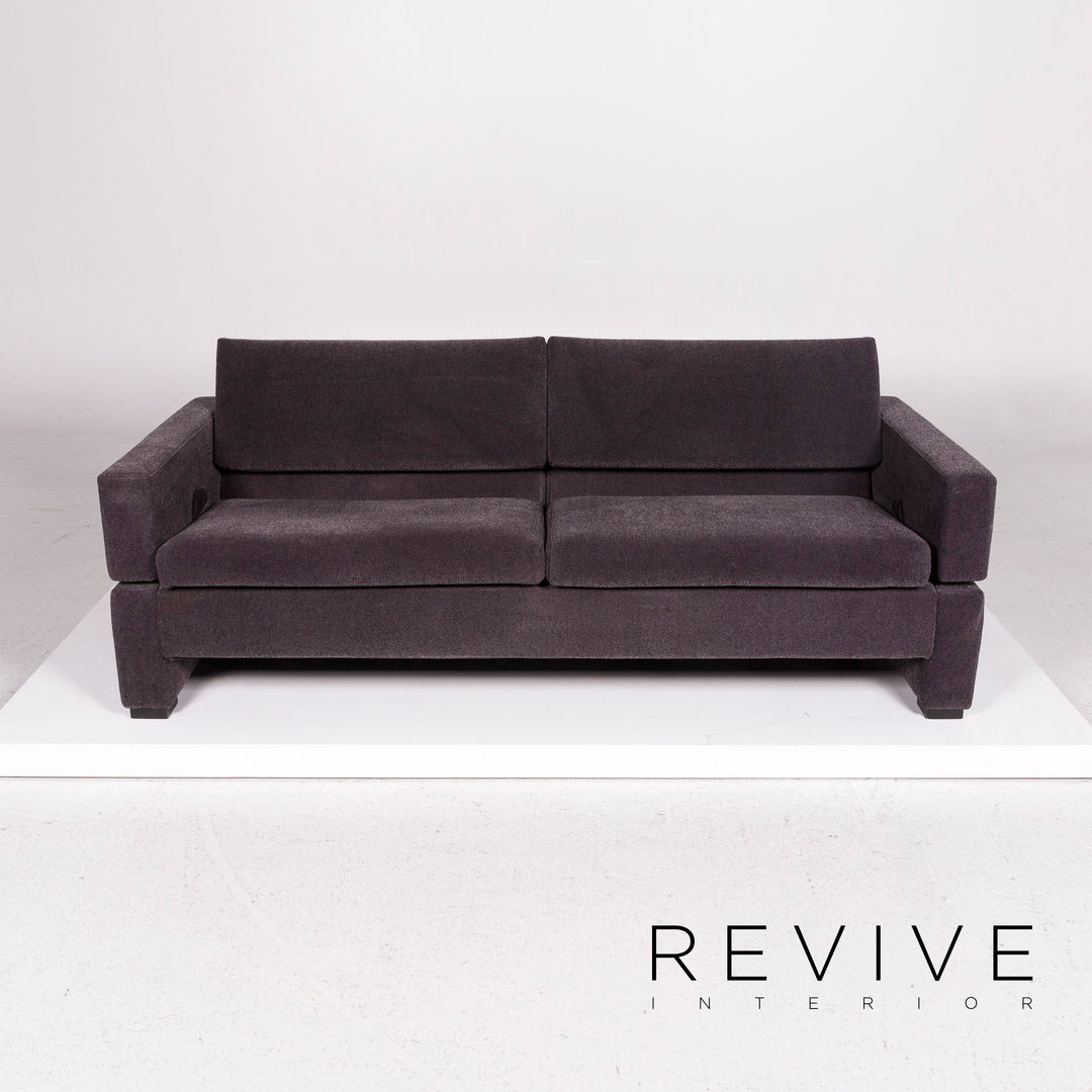 Brühl & Sippold Tomo Samt Stoff Sofa Anthrazit Grau Dreisitzer Couch #11430