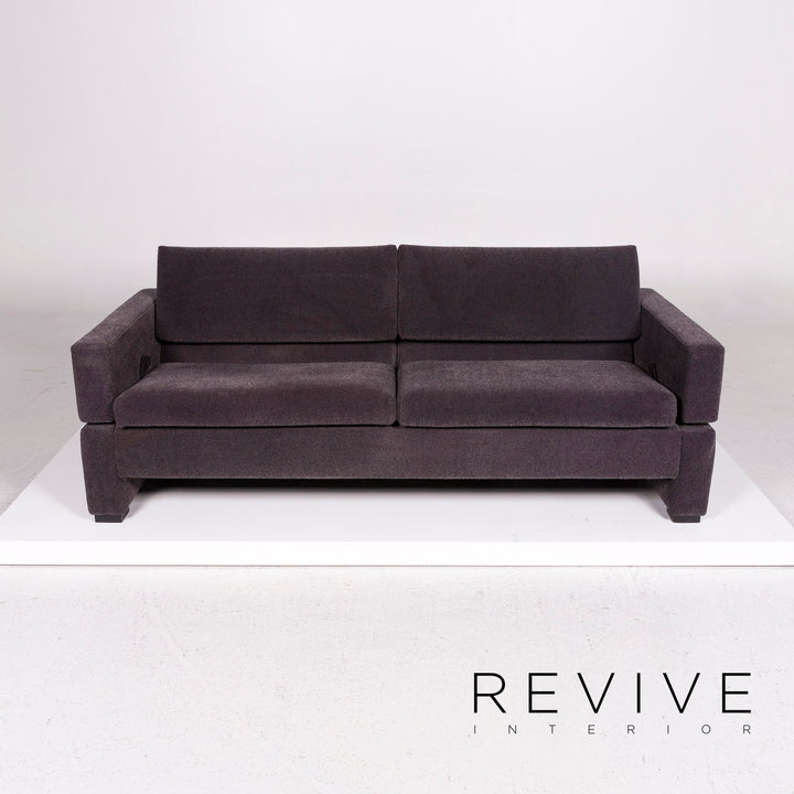 Brühl & Sippold Tomo Samt Stoff Sofa Anthrazit Grau Dreisitzer Couch #11430