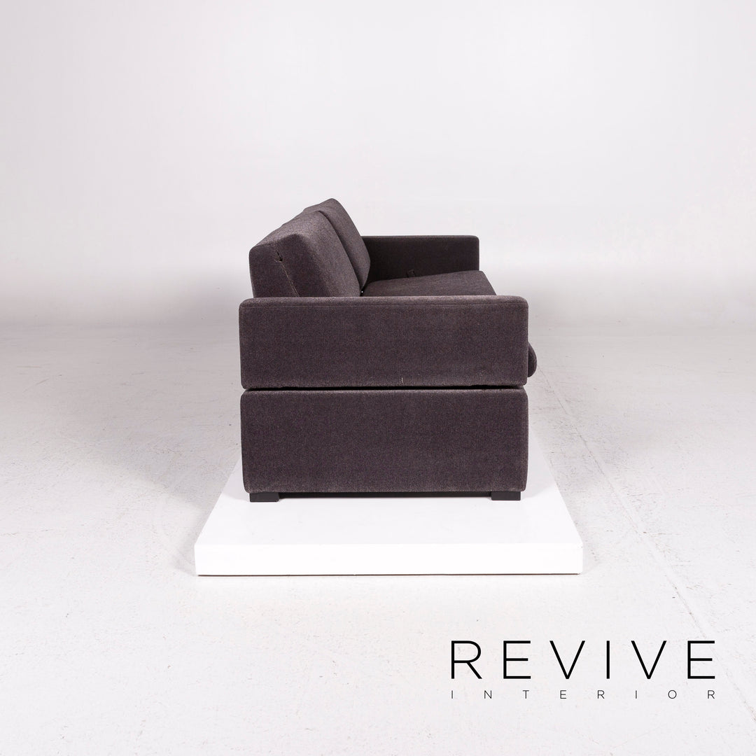 Brühl & Sippold Tomo Samt Stoff Sofa Anthrazit Grau Dreisitzer Couch #11430